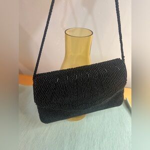 Rare Vintage Beaded Two Sided  Scalloped Crossbody Shoulder Evening Bag Purse